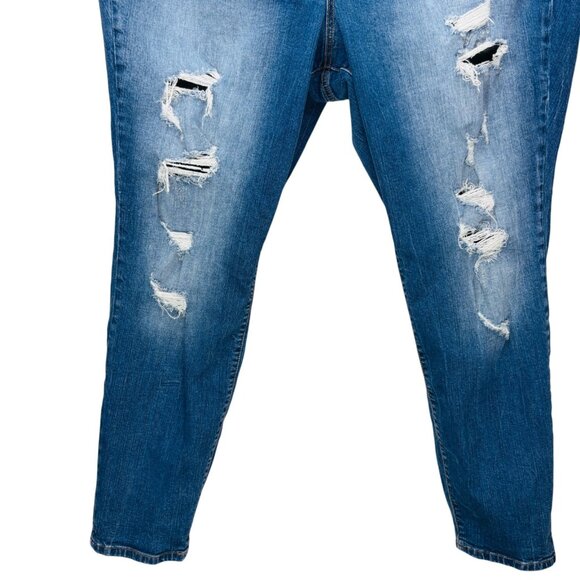 Torrid Womens Distressed Skinny Jeans Blue Stretch Denim Pants Plus Size 26 - Picture 5 of 13